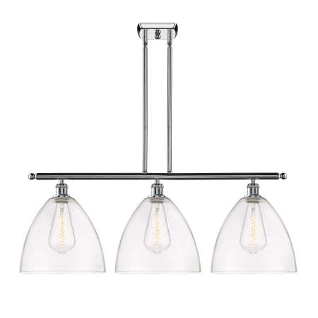 A large image of the Innovations Lighting 516-3I-14-39 Bristol Linear Polished Chrome / Clear