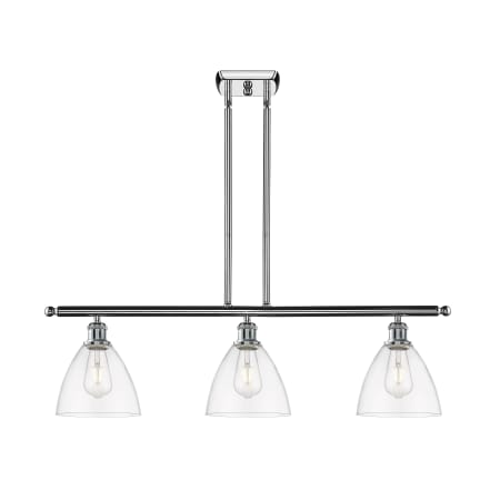 A large image of the Innovations Lighting 516-3I-11-36 Bristol Linear Polished Chrome / Clear