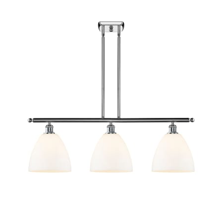 A large image of the Innovations Lighting 516-3I-13-36 Bristol Linear Polished Chrome / Matte White