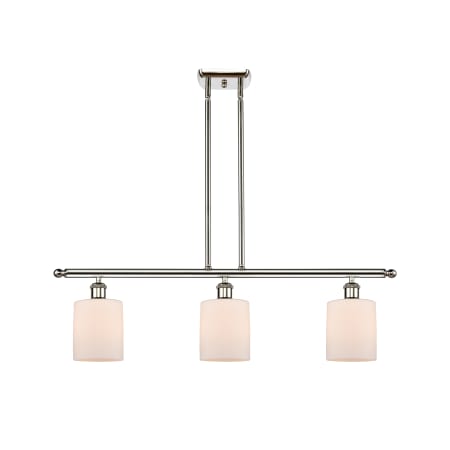 A large image of the Innovations Lighting 516-3I Cobbleskill Polished Nickel / Matte White