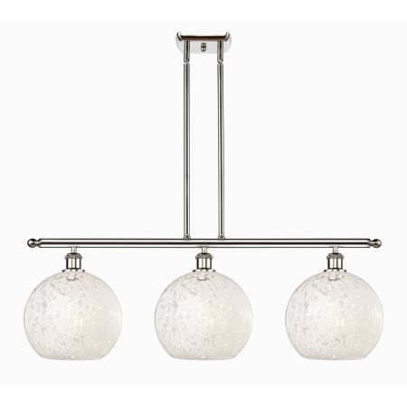 A large image of the Innovations Lighting 516-3I-13-37-White Mouchette-Indoor Pendant Polished Nickel / White Mouchette