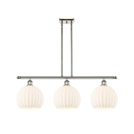 A large image of the Innovations Lighting 516-3I-13-37-White Venetian-Indoor Pendant Polished Nickel / White Venetian