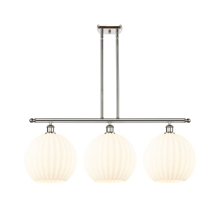 A large image of the Innovations Lighting 516-3I-14-39-White Venetian-Indoor Pendant Polished Nickel / White Venetian