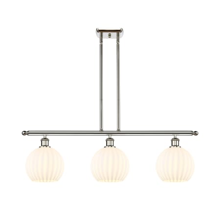 A large image of the Innovations Lighting 516-3I-11-36-White Venetian-Indoor Pendant Polished Nickel / White Venetian