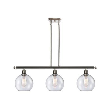 A large image of the Innovations Lighting 516-3I-11-36 Athens Linear Polished Nickel / Seedy