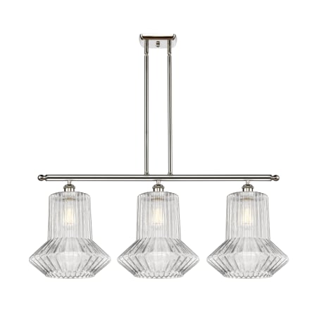 A large image of the Innovations Lighting 516-3I Springwater Polished Nickel / Clear Spiral Fluted