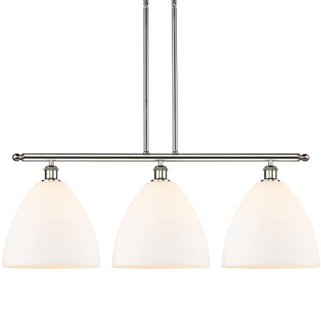 A large image of the Innovations Lighting 516-3I-15-39 Bristol Linear Polished Nickel / Matte White
