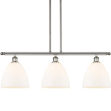 A large image of the Innovations Lighting 516-3I-13-36 Bristol Linear Polished Nickel / Matte White