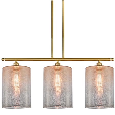 A large image of the Innovations Lighting 516-3I-10-36-L Cobbleskill Linear Satin Gold / Mercury