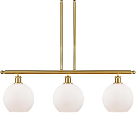 A large image of the Innovations Lighting 516-3I-11-36 Athens Linear Satin Gold / Matte White