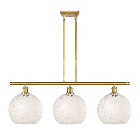 A large image of the Innovations Lighting 516-3I-13-37-White Mouchette-Indoor Pendant Satin Gold / White Mouchette