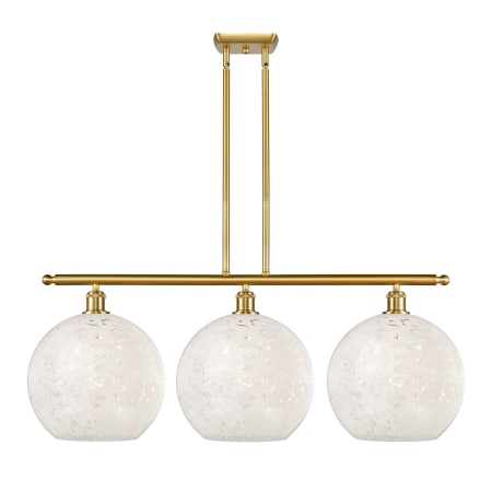 A large image of the Innovations Lighting 516-3I-14-39-White Mouchette-Indoor Pendant Satin Gold / White Mouchette