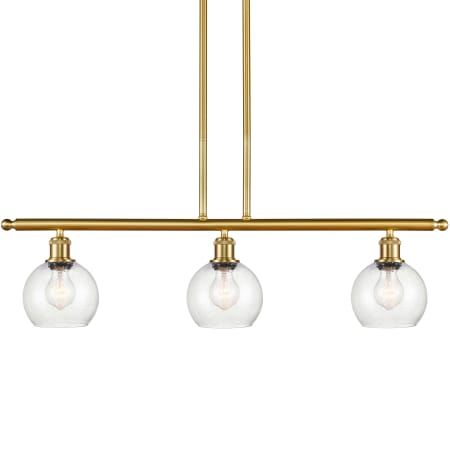 A large image of the Innovations Lighting 516-3I-10-36 Athens Linear Satin Gold / Seedy