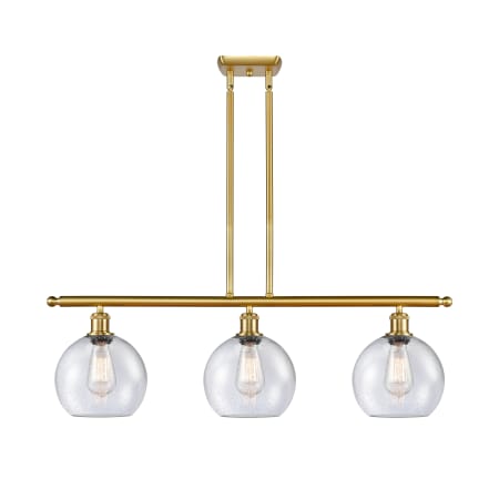 A large image of the Innovations Lighting 516-3I-11-36 Athens Linear Satin Gold / Seedy