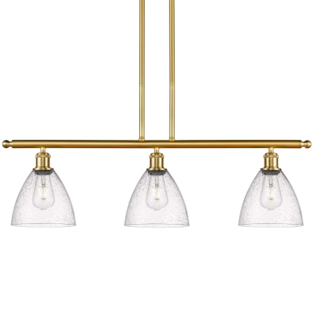 A large image of the Innovations Lighting 516-3I-11-36 Bristol Linear Satin Gold / Seedy