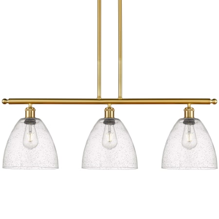 A large image of the Innovations Lighting 516-3I-13-36 Bristol Linear Satin Gold / Seedy