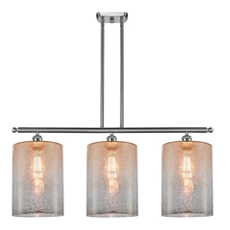 A large image of the Innovations Lighting 516-3I-10-36-L Cobbleskill Linear Brushed Satin Nickel / Mercury