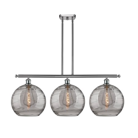 A large image of the Innovations Lighting 516-3I 14 39 Athens Deco Swirl Chandelier Brushed Satin Nickel