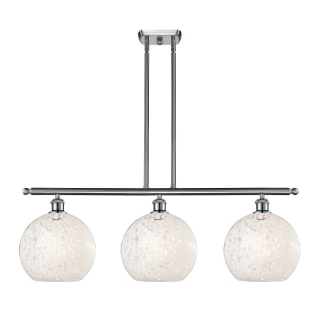 A large image of the Innovations Lighting 516-3I-13-37-White Mouchette-Indoor Pendant Brushed Satin Nickel / White Mouchette