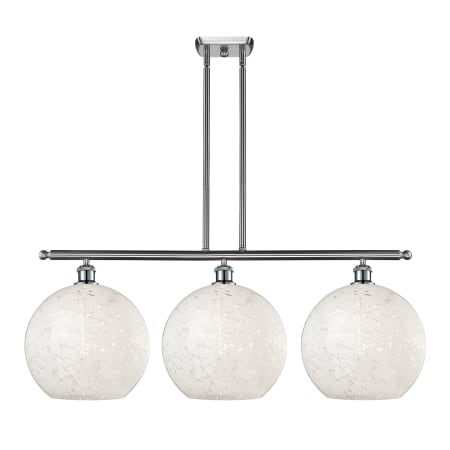 A large image of the Innovations Lighting 516-3I-14-39-White Mouchette-Indoor Pendant Brushed Satin Nickel / White Mouchette