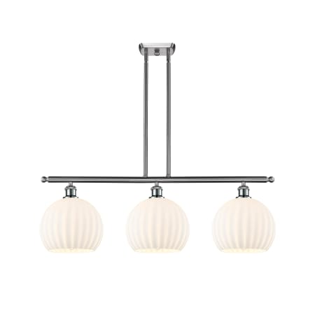 A large image of the Innovations Lighting 516-3I-13-37-White Venetian-Indoor Pendant Brushed Satin Nickel / White Venetian