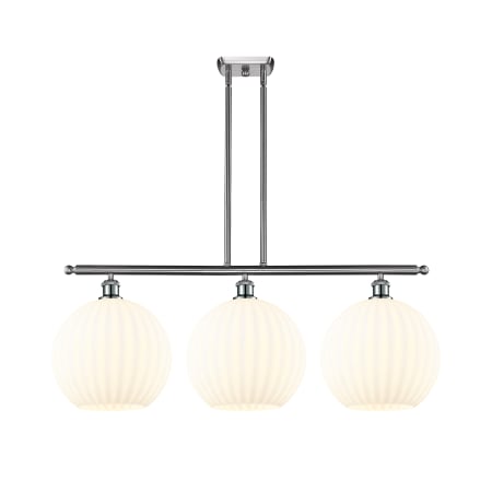 A large image of the Innovations Lighting 516-3I-14-39-White Venetian-Indoor Pendant Brushed Satin Nickel / White Venetian