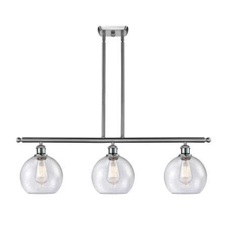 A large image of the Innovations Lighting 516-3I-11-36 Athens Linear Brushed Satin Nickel / Seedy