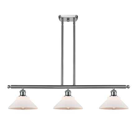 A large image of the Innovations Lighting 516-3I Orwell Brushed Satin Nickel / Matte White