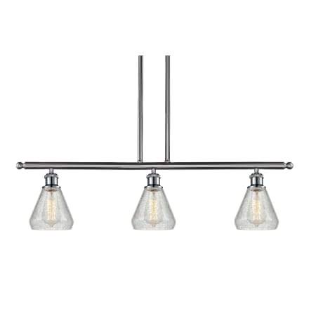 A large image of the Innovations Lighting 516-3I Conesus Brushed Satin Nickel / Clear Crackle