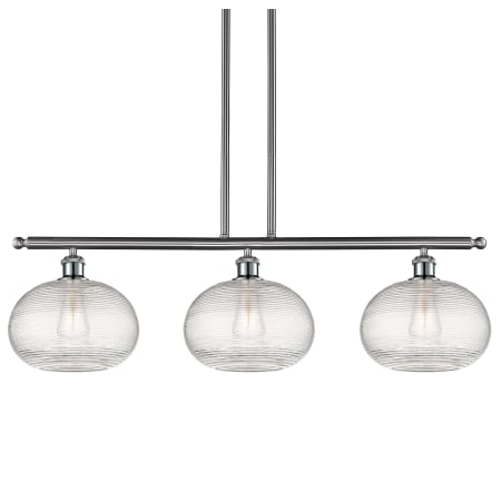 A large image of the Innovations Lighting 516-3I-10-37 Ithaca Pendant Brushed Satin Nickel / Clear Ithaca