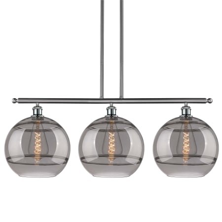 A large image of the Innovations Lighting 516-3I-14-39 Rochester Pendant Brushed Satin Nickel / Light Smoke