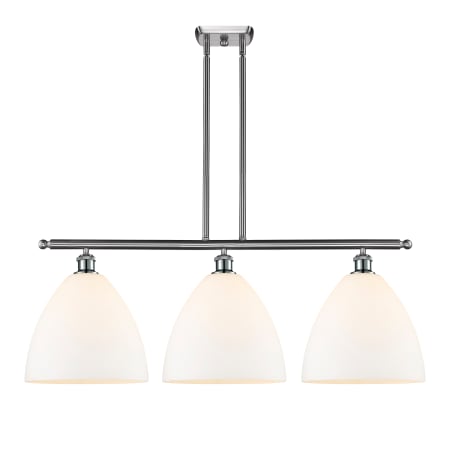 A large image of the Innovations Lighting 516-3I-14-39 Bristol Linear Brushed Satin Nickel / Matte White