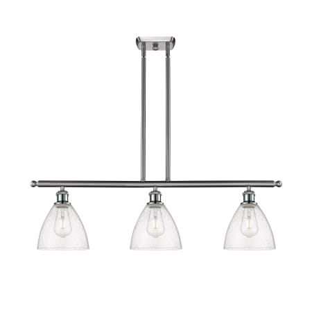 A large image of the Innovations Lighting 516-3I-11-36 Bristol Linear Brushed Satin Nickel / Seedy