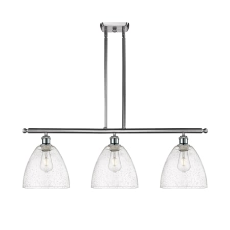 A large image of the Innovations Lighting 516-3I-13-36 Bristol Linear Brushed Satin Nickel / Seedy