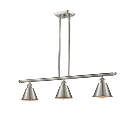 A large image of the Innovations Lighting 516-3I Smithfield Brushed Satin Nickel / Metal Shade