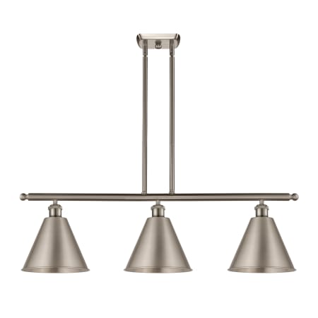 A large image of the Innovations Lighting 516-3I-14-39 Cone Linear Brushed Satin Nickel