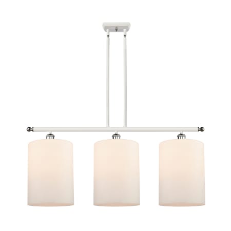 A large image of the Innovations Lighting 516-3I-10-36-L Cobbleskill Linear White and Polished Chrome / Matte White
