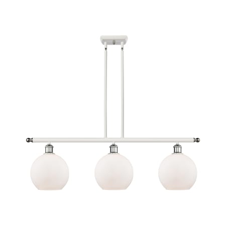 A large image of the Innovations Lighting 516-3I-11-36 Athens Linear White and Polished Chrome / Matte White