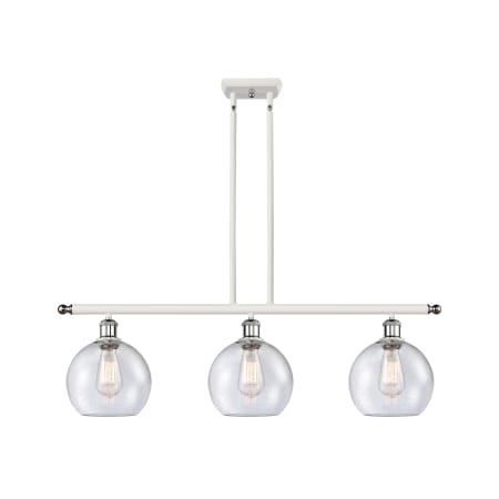 A large image of the Innovations Lighting 516-3I-11-36 Athens Linear White and Polished Chrome / Seedy