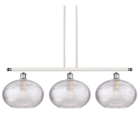 A large image of the Innovations Lighting 516-3I-12-39 Ithaca Pendant White Polished Chrome / Clear Ithaca