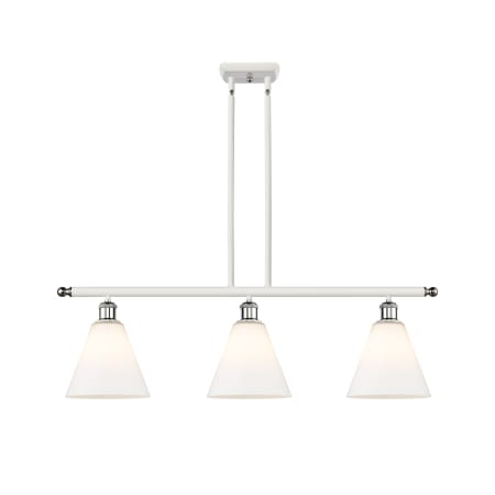 A large image of the Innovations Lighting 516-3I-11-36 Berkshire Linear White and Polished Chrome / Matte White