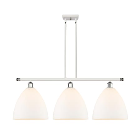 A large image of the Innovations Lighting 516-3I-14-39 Bristol Linear White and Polished Chrome / Matte White