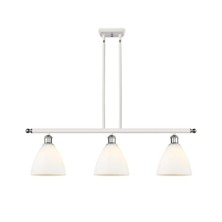 A large image of the Innovations Lighting 516-3I-11-36 Bristol Linear White and Polished Chrome / Matte White