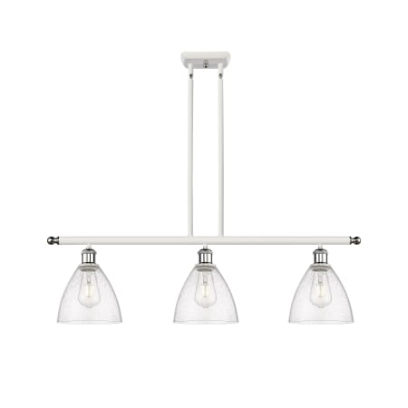 A large image of the Innovations Lighting 516-3I-11-36 Bristol Linear White and Polished Chrome / Seedy