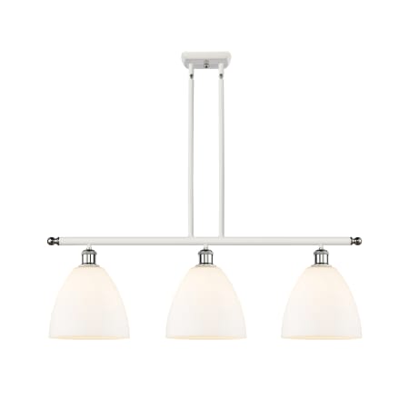 A large image of the Innovations Lighting 516-3I-13-36 Bristol Linear White and Polished Chrome / Matte White