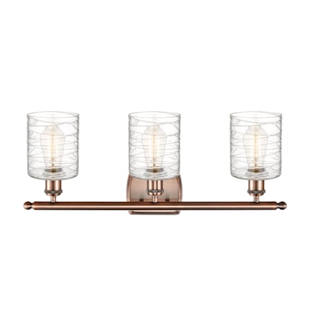 A large image of the Innovations Lighting 516-3W-10-26 Cobbleskill Vanity Alternate Image