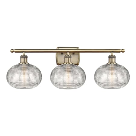 A large image of the Innovations Lighting 516-3W-10-28-Ithaca-Bathroom Vanity Light Alternate Image