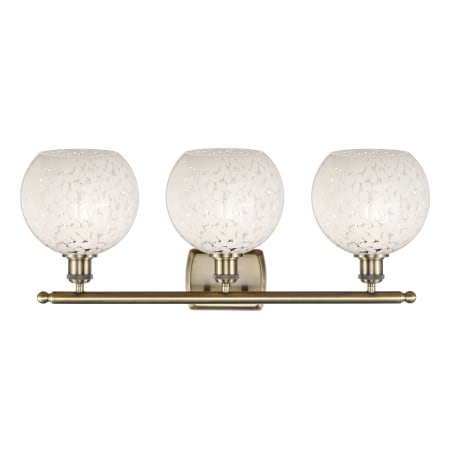 A large image of the Innovations Lighting 516-3W-11-28-White Mouchette-Bathroom Vanity Light Alternate Image