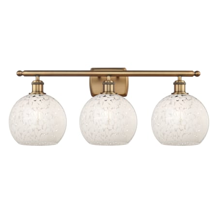 A large image of the Innovations Lighting 516-3W-11-28-White Mouchette-Bathroom Vanity Light Alternate Image