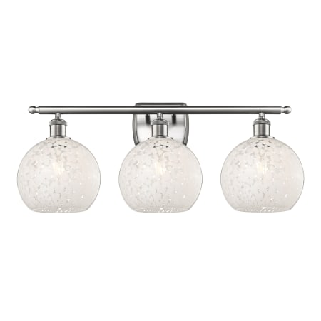 A large image of the Innovations Lighting 516-3W-11-28-White Mouchette-Bathroom Vanity Light Alternate Image